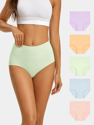 Your Everyday Comfort Starts Here – Soft Cotton High Waist 5-Pack Panties