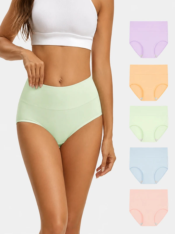 Your Everyday Comfort Starts Here – Soft Cotton High Waist 5-Pack Panties