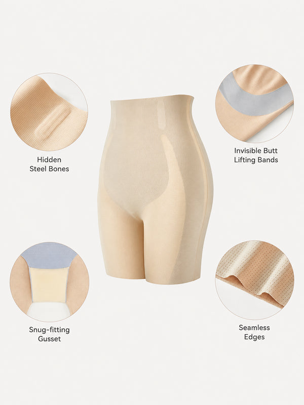 High Waist Seamless Tummy & Hip Control Breathable Shaping Shorts