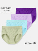 Women’s Seamless Cotton Briefs Multi-Pack – Breathable Mid-Waist Cheeky Panties, Soft Minimalist Everyday Underwear (4–12Pack Options)