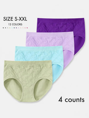 Women’s Seamless Cotton Briefs Multi-Pack – Breathable Mid-Waist Cheeky Panties, Soft Minimalist Everyday Underwear (4–12Pack Options)