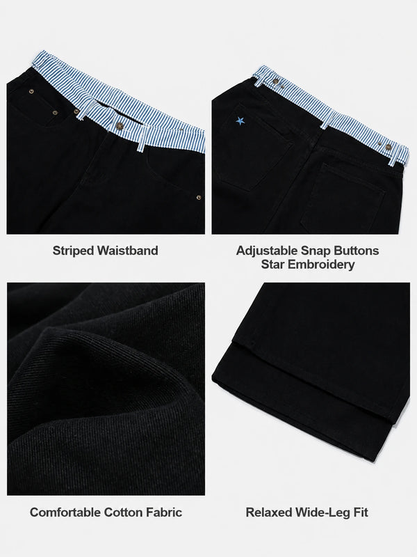 Adjustable Low-Rise Barrel Jeans