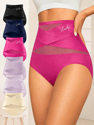 High-Waisted Tummy Control Mesh Briefs