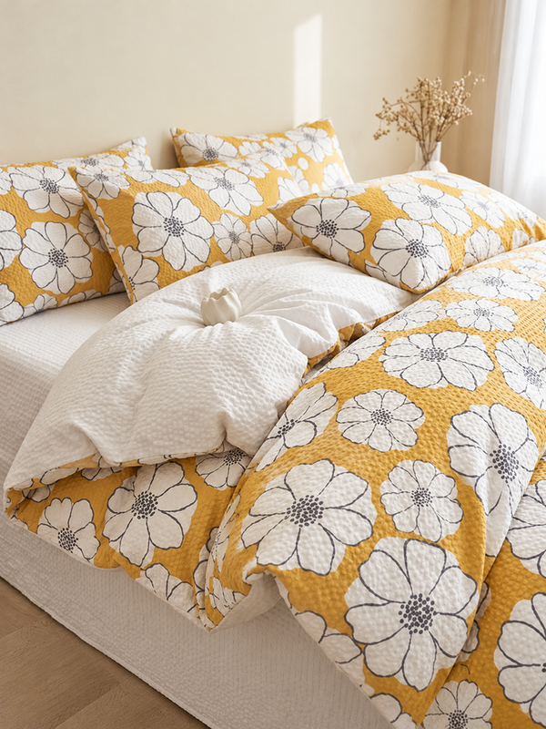 3-Piece Elegant Botanical Print Bedding Set