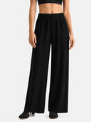 Women’s 100% Wool Wide-Leg Pants – Thick Ribbed Casual Trousers for Fall & Winter