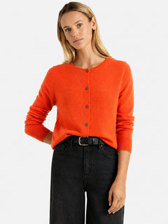 Women’s Classic Wool Cardigan – Soft Crew Neck Long Sleeve Knit Sweater