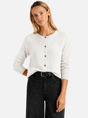 Women’s Classic Wool Cardigan – Soft Crew Neck Long Sleeve Knit Sweater