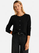 Women’s Classic Wool Cardigan – Soft Crew Neck Long Sleeve Knit Sweater