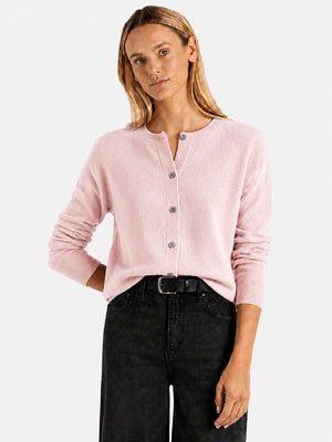 Women’s Classic Wool Cardigan – Soft Crew Neck Long Sleeve Knit Sweater