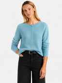 Women’s Classic Wool Cardigan – Soft Crew Neck Long Sleeve Knit Sweater