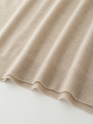 Women’s Cozy Wool V-Neck Sweater – Oversized Drop Shoulder Knit Pullover