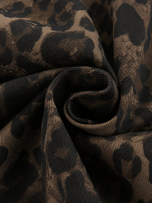 Women’s Animal Print Shacket – Oversized Button-Down Long Sleeve Shirt Jacket