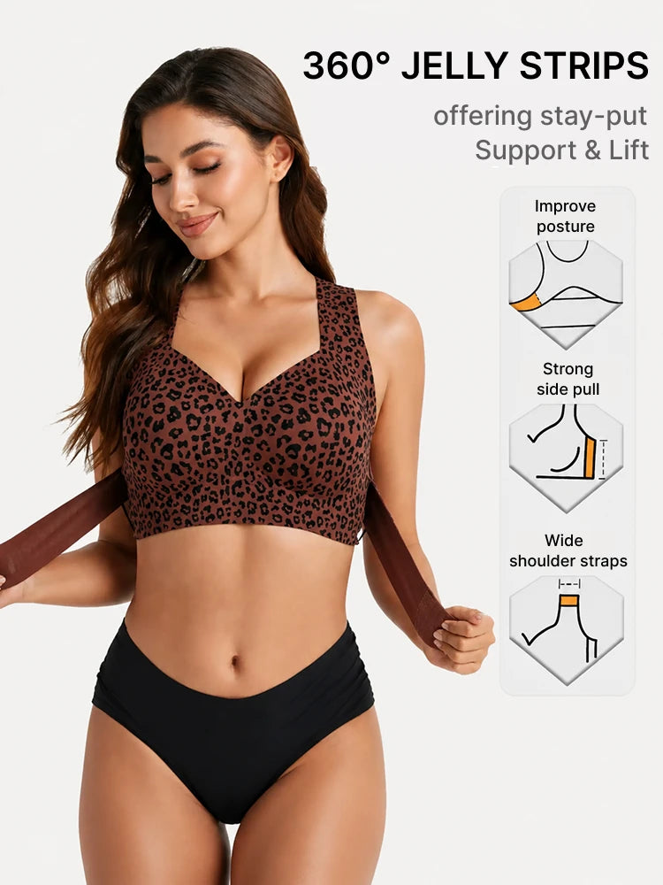 Women's Posture Corrector Seamless Shaping Push-Up Jelly Bra