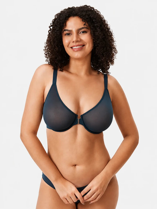 Women's Front Closure Mesh Support Bra