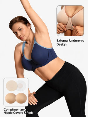 Plus Size Sports Bra for Women – Full Coverage, Soft Support, Wide Strap Workout Bra