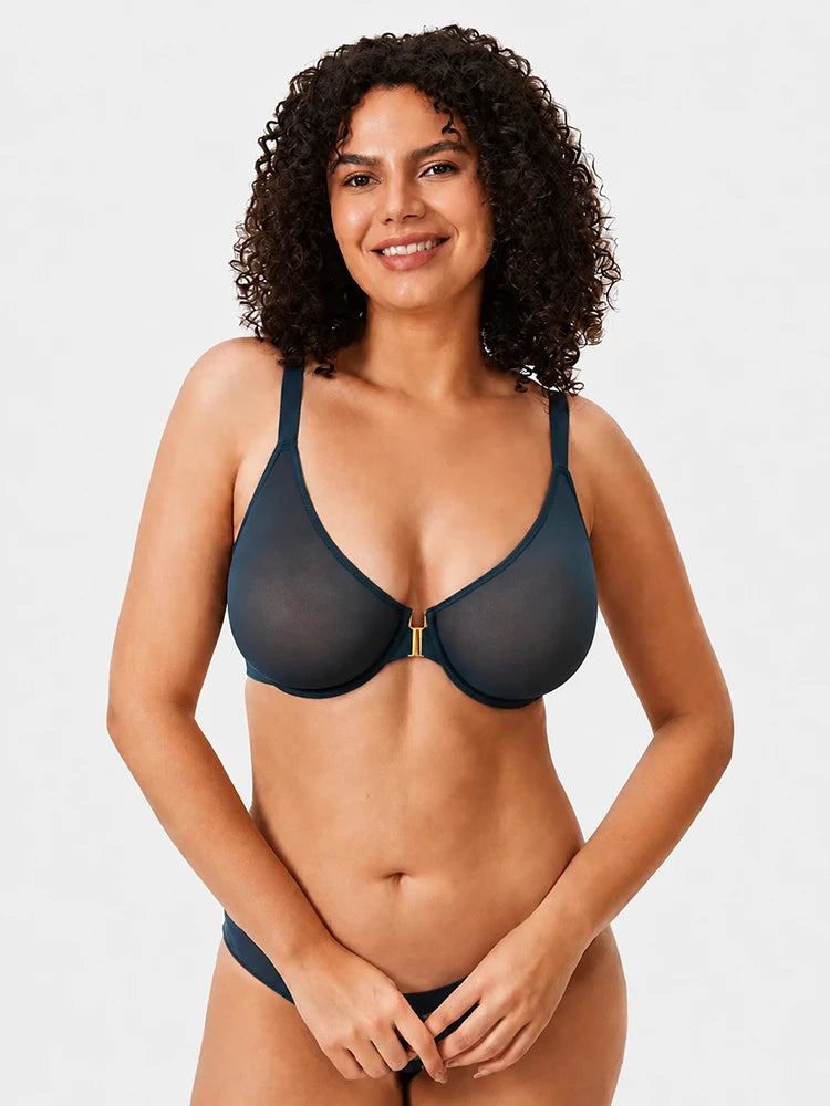 Women's Front Closure Mesh Support Bra
