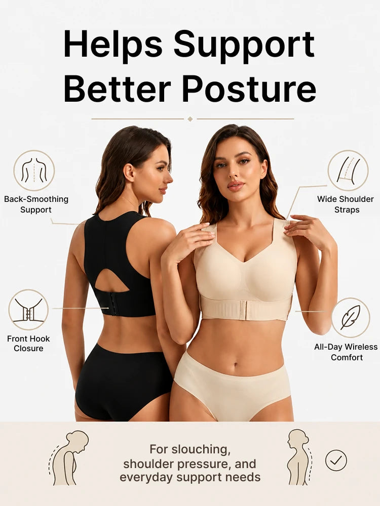 Women's Posture Corrector Seamless Shaping Push-Up Jelly Bra