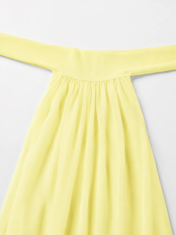 Women's Backless Halter Ruffle Romper Dress