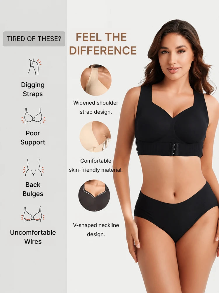 Women's Posture Corrector Seamless Shaping Push-Up Jelly Bra