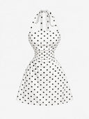 Women's Ruched Tie Back Polka Dot Dress
