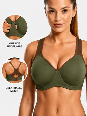 Plus Size Sports Bra for Women – Full Coverage, Soft Support, Wide Strap Workout Bra