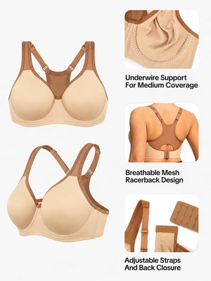 Plus Size Sports Bra for Women – Full Coverage, Soft Support, Wide Strap Workout Bra