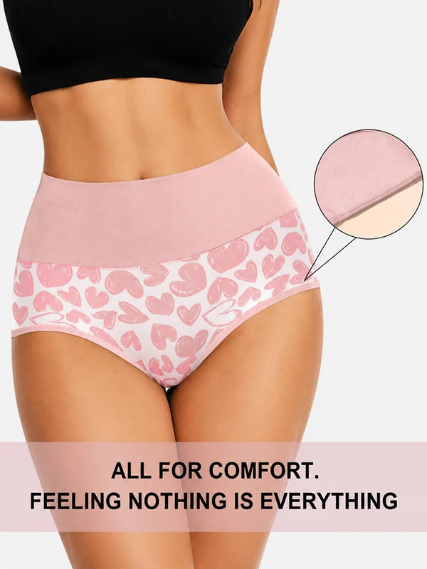 5 Pack Women’s Cute High Waisted Cotton Seamless Briefs