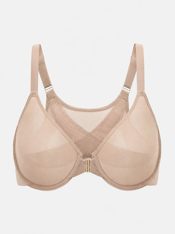 Women's Front Closure Mesh Support Bra