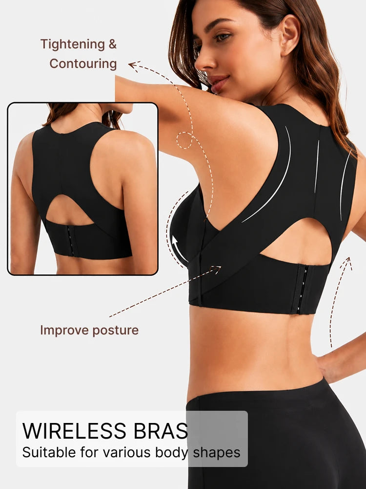 Women's Posture Corrector Seamless Shaping Push-Up Jelly Bra