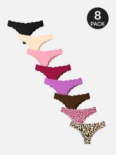 8-Pack Women's Seamless Sport Thongs