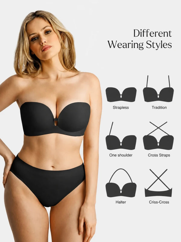 Seamless Non-Slip Push-Up Strapless Bra
