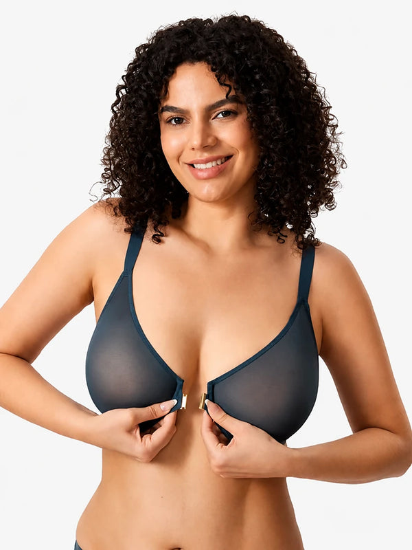 Women's Front Closure Mesh Support Bra