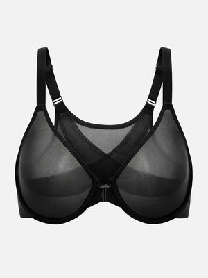 Women's Front Closure Mesh Support Bra