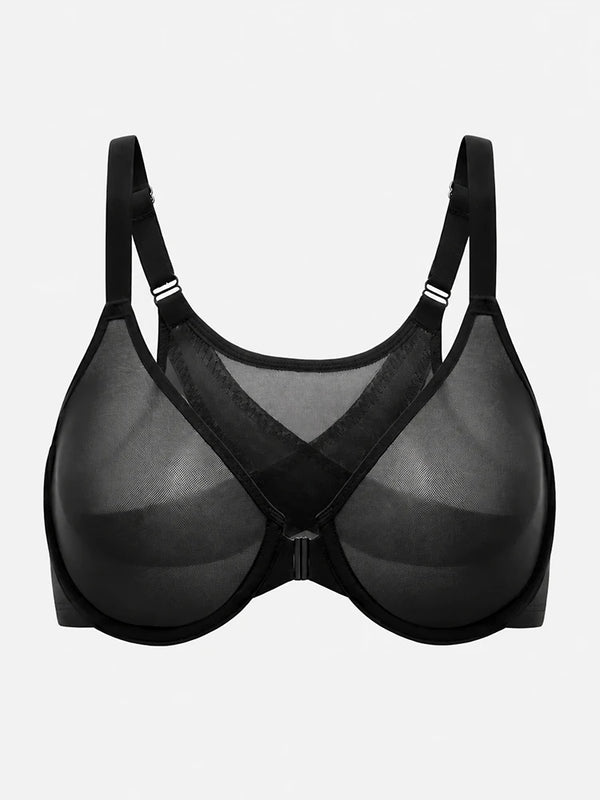 Women's Front Closure Mesh Support Bra