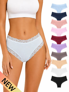 10-Pack Women's Cotton Lace Bikini Panties