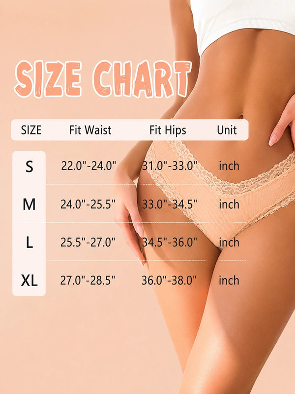 10-Pack Women's Cotton Lace Bikini Panties