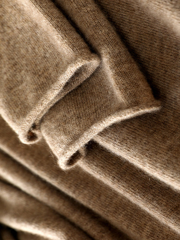 Women’s Cashmere Knit Cardigan – Long Sleeve Open-Front Mid-Length Sweater