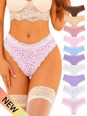 10-Pack Women's Cotton Lace Bikini Panties