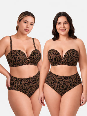 Buy 1 Get 1 Free Plus-Size Women's Strapless Double Front Clasp Push-Up Bra (Fits D/DD/F Cups)