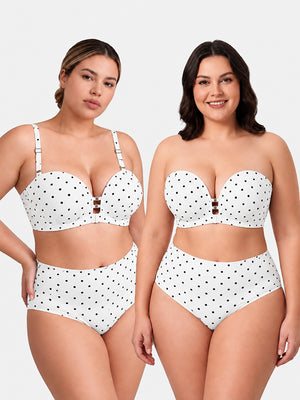 Buy 1 Get 1 Free Plus-Size Women's Strapless Double Front Clasp Push-Up Bra (Fits D/DD/F Cups)