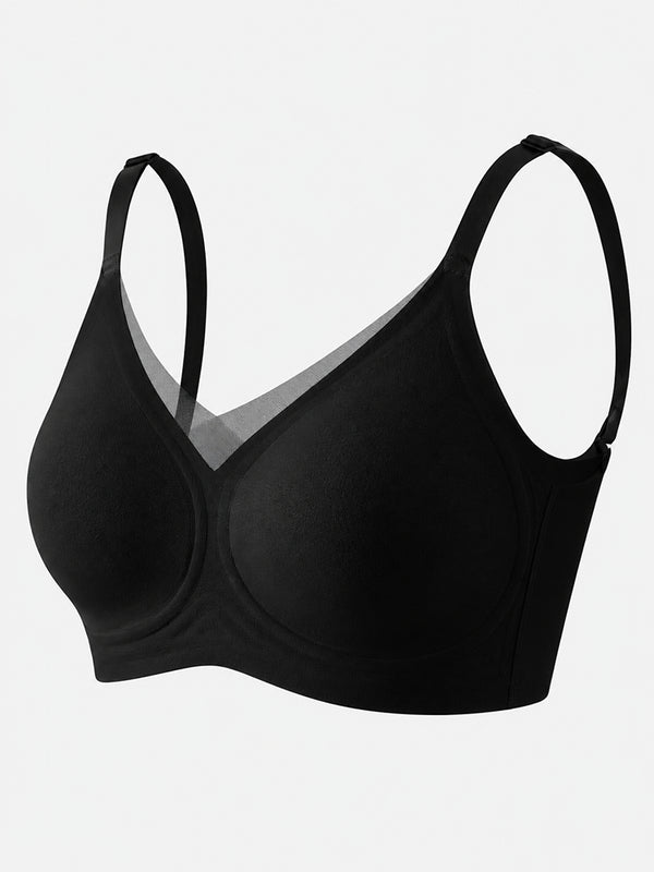Women's Low-Back Deep V Seamless Bra with Jelly Support