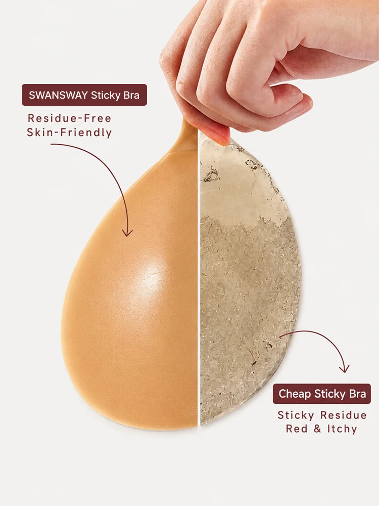 Reusable Push-Up Adhesive Bra with Replaceable Pads