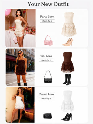 Lace Strapless Mini Dress – Feminine Summer Party Style