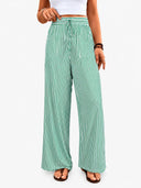 Striped High-Waist Wide Leg Pants