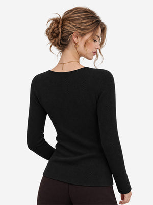 Women’s Fine Wool Boat Neck Knit Sweater