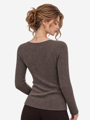Women’s Fine Wool Boat Neck Knit Sweater