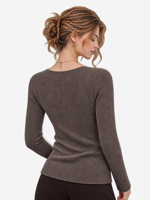 Women’s Fine Wool Boat Neck Knit Sweater