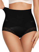 High-Waisted Tummy Control Lace Briefs