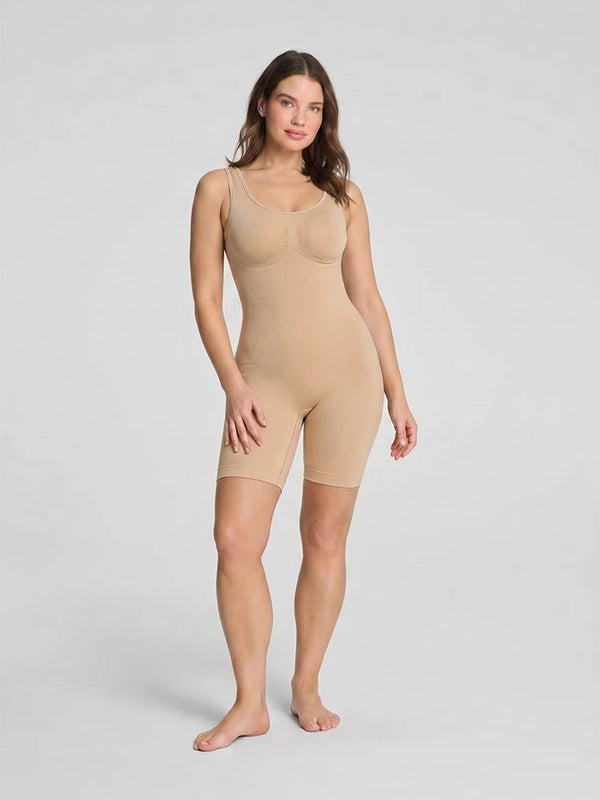 Back Pull Down Easy Bathroom Shaping Bodysuit | Tummy & Butt Contour Shapewear