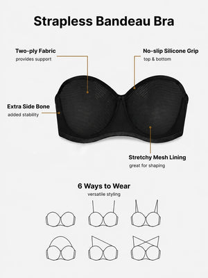 Sheer Mesh Unlined Underwire Strapless Balconette Bra
